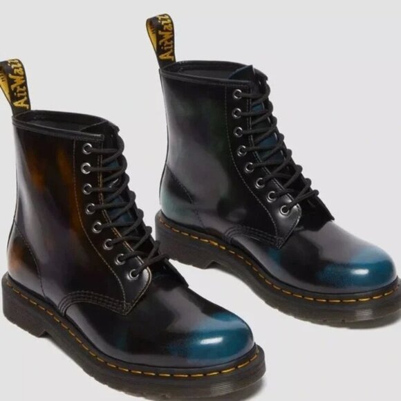 Dr. Martens Women’s 1460 Vegan Lace-up Boot Black Teal Green Patent EU 38 US 7